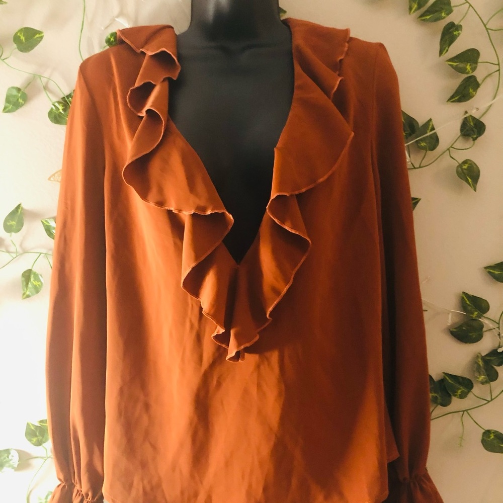 Copper brown blouse